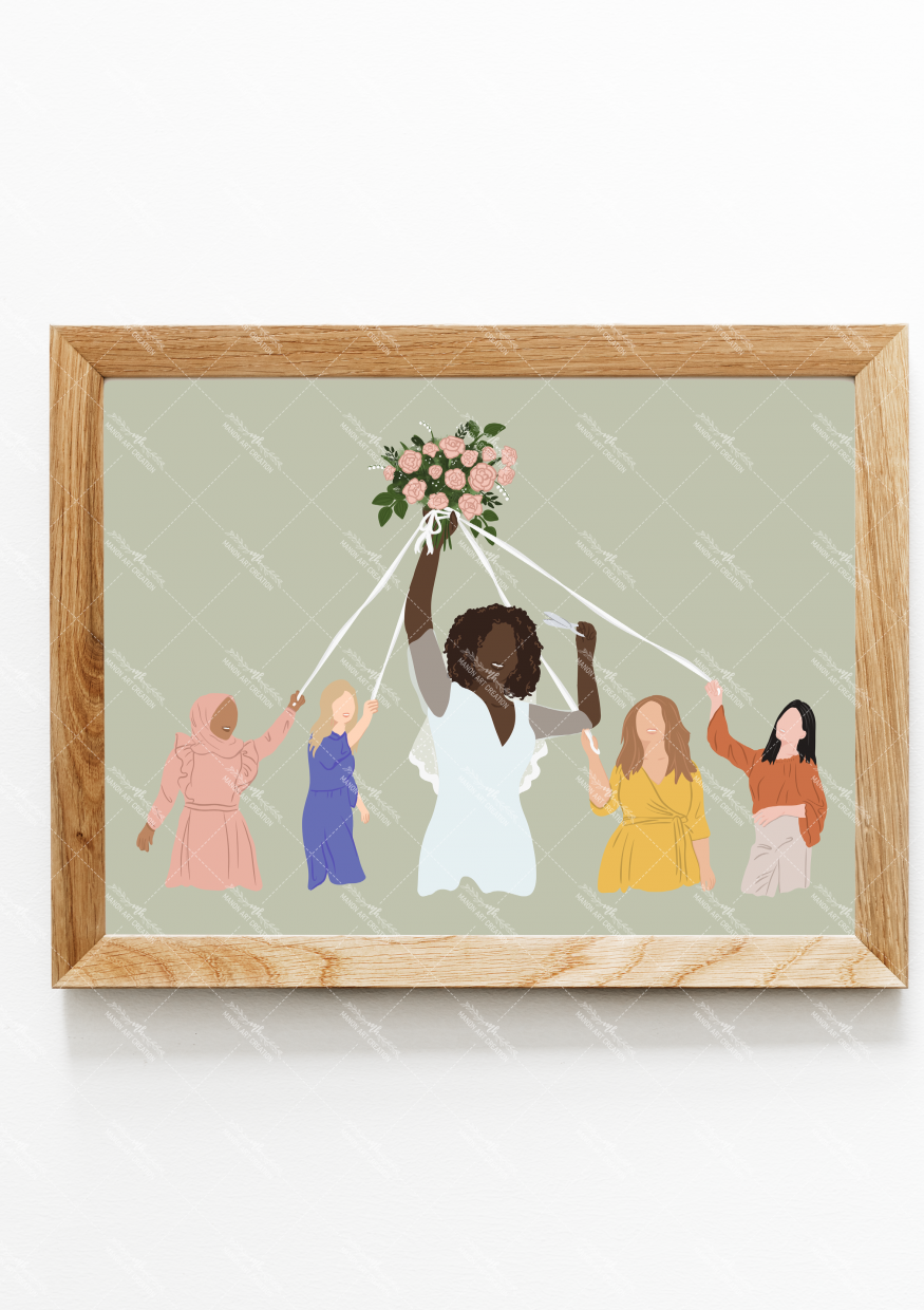 illustration minimaliste personnalisée mariage manonartcreation
